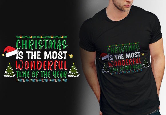 A Christmas T-Shirt Design Vector for Print Graphics