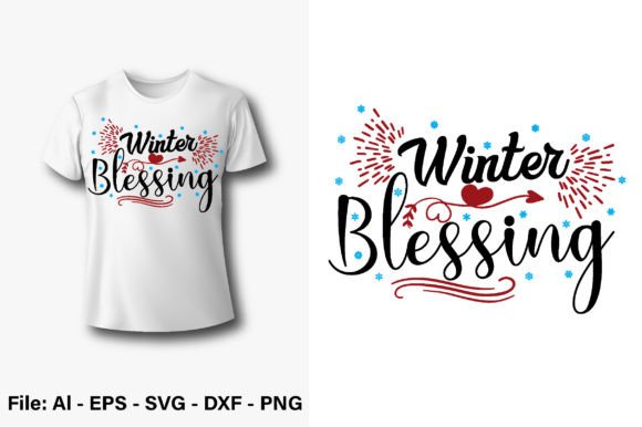 T-Shirt Winter Blessing Lovely: A Seasonal Graphics Gem for Print Templates