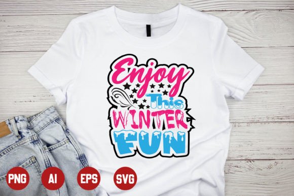 Winter T-shirt Design -12: A Graphic Print Template for Publishing